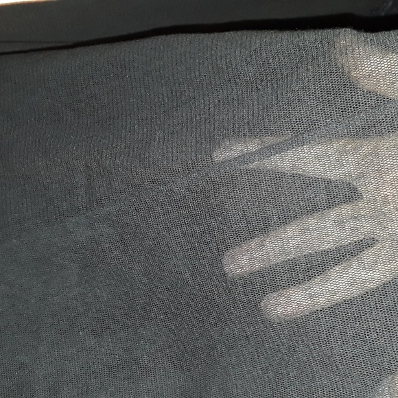 Free People Mesh & Faux Fur collar & cuffs Turtleneck black Medium - Picture 11 of 11